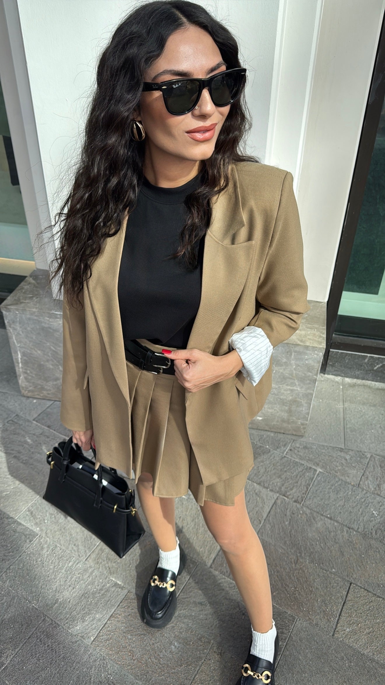 Camel Poliviskon Blazer Ceket