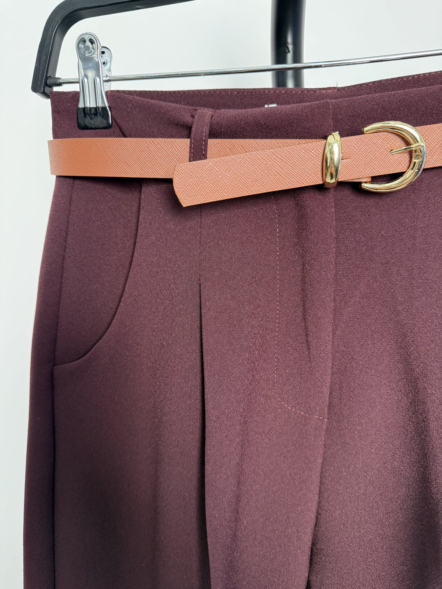 Mürdüm Kemerli Havuç Pantolon