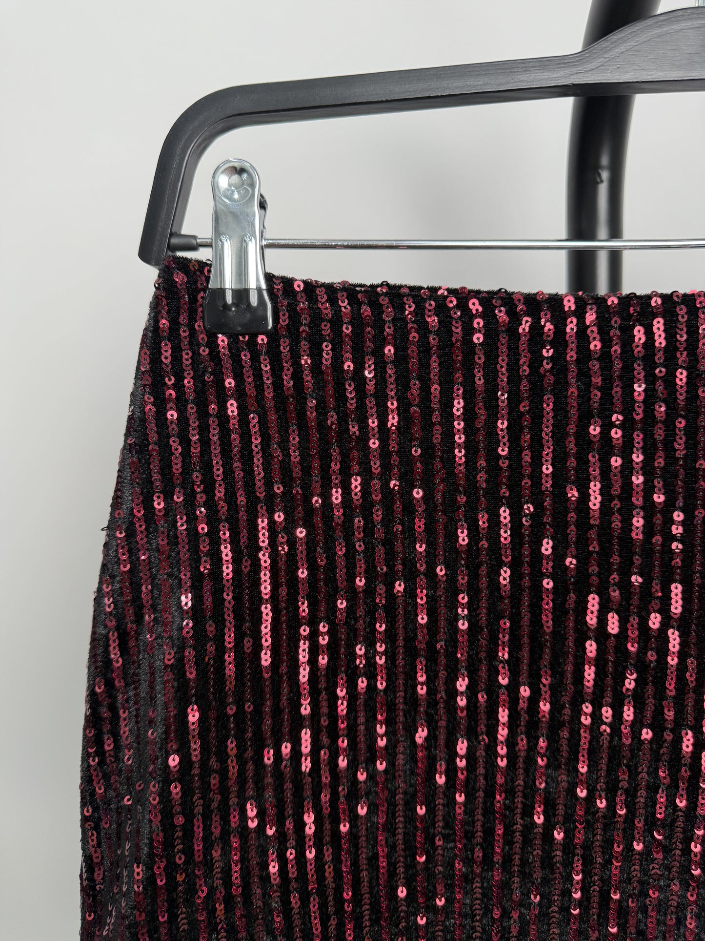 Bordo Pullu Etek