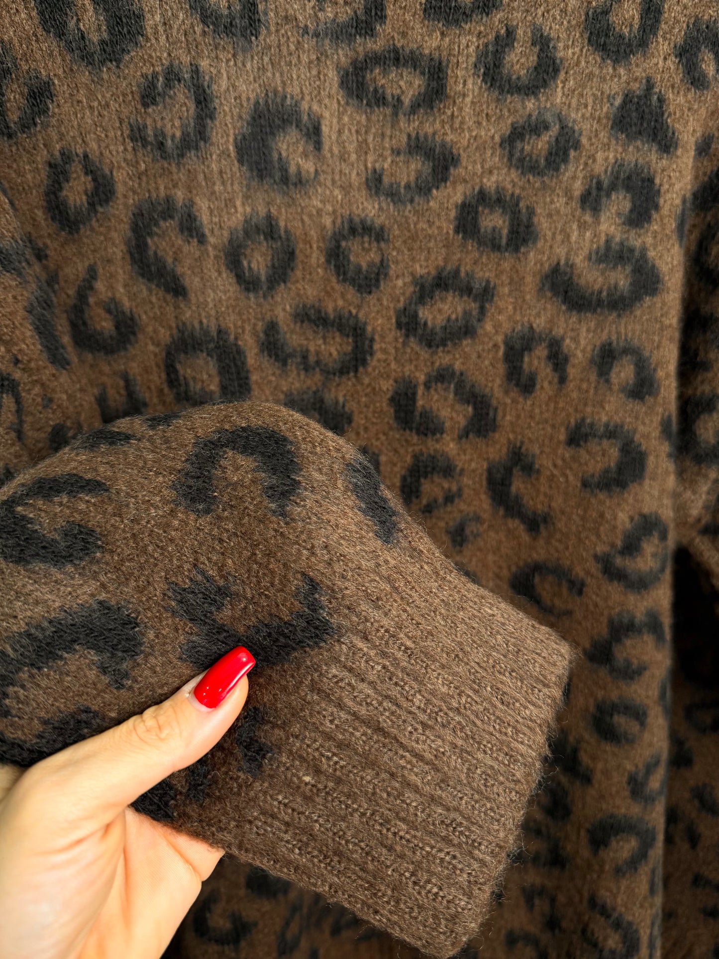Leopar Desen Uzun Kazak