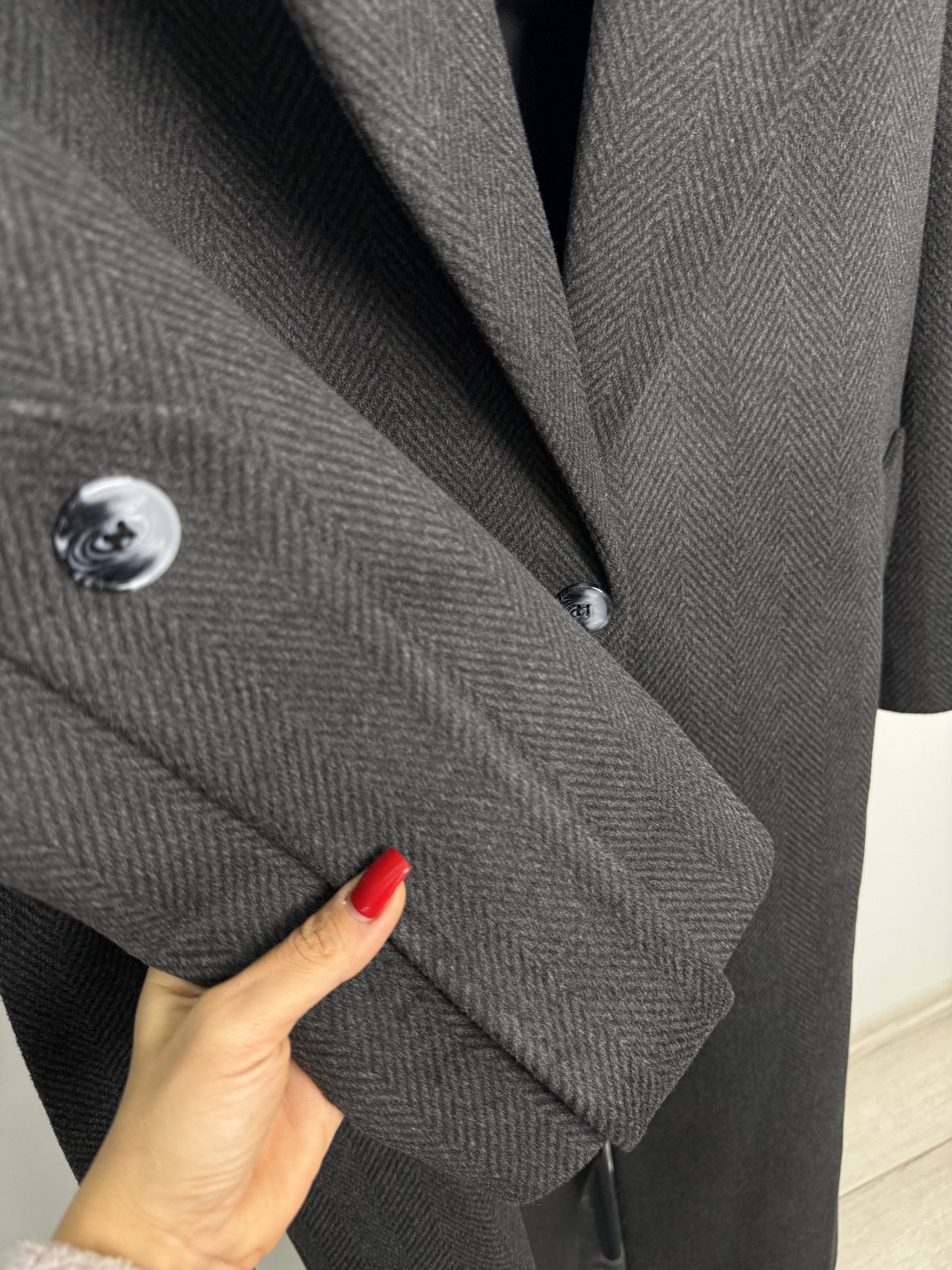 Marka Model Kolları Kemer Detaylı Belden Kuşaklı Kaban
