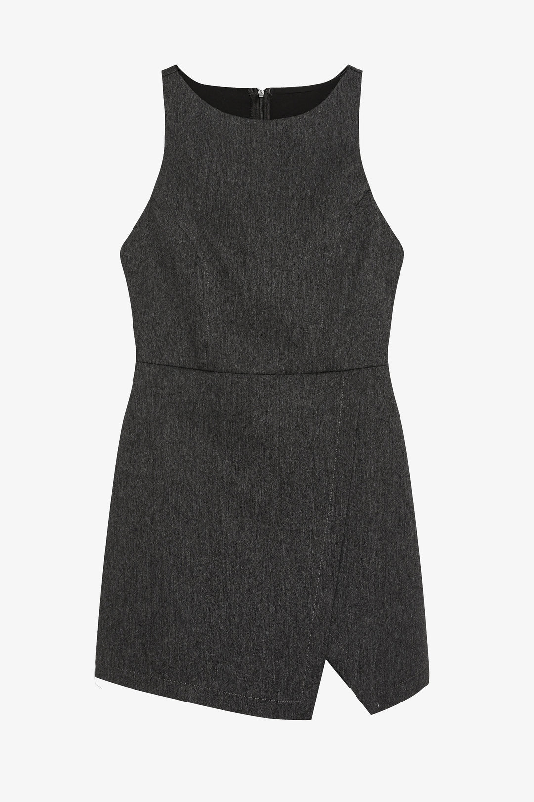 Antrasit Asimetrik Kuplu Mini Tulum