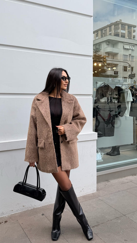 Premium Düğmeli Kaşe Ceket