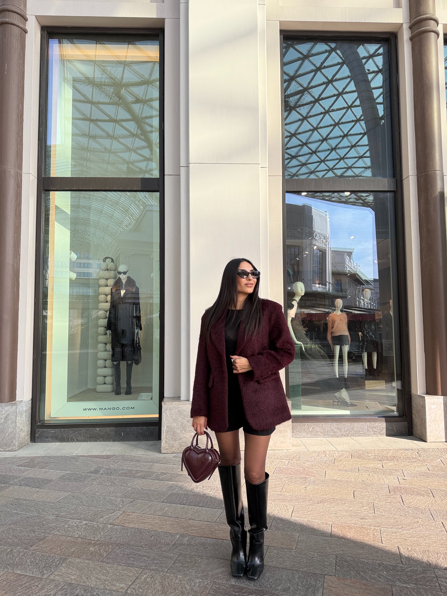 Bordo Özel Dokulu Ceket