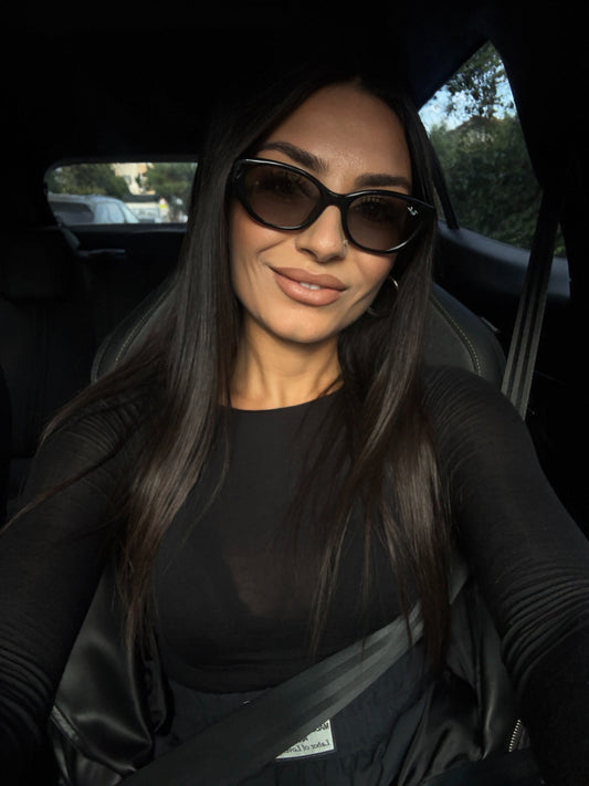 SİYAH KAYIK YAKA MODAL KAŞMİR TRANSPARAN BLUZ